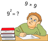 Student at Desk Solving Math Problems Clipart